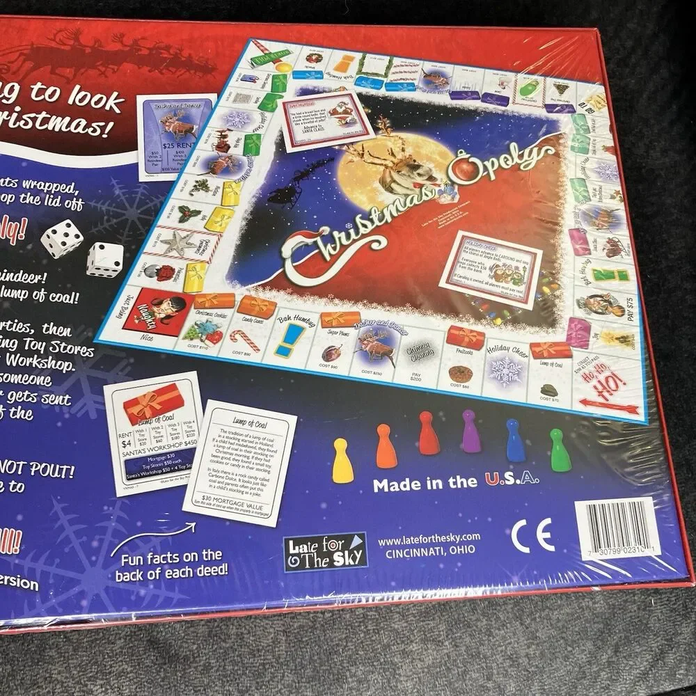 Christmas-Opoly Board Game Themed Monopoly Santa Reindeer New/Sealed! Holiday